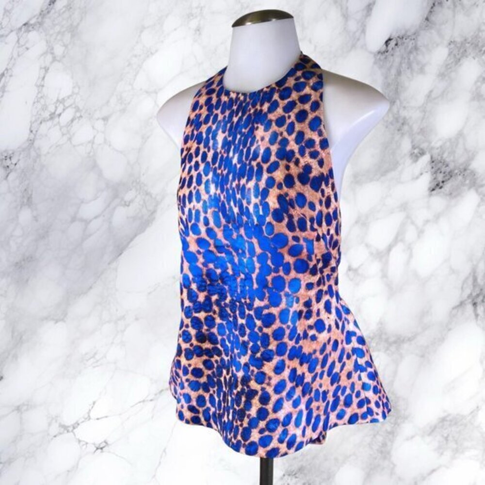 Cameo the Label Gael Top - Electric Blue Cheetah